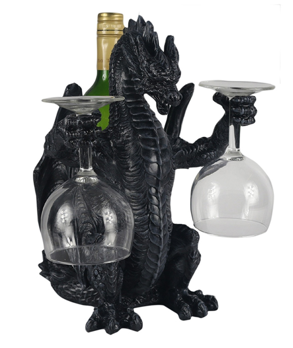 Dragon Wine Bottle & Glass Holder